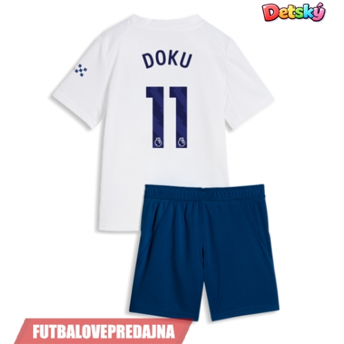 Lacne Dětský Futbalové dres Manchester City Jeremy Doku #11 2026-27 Krátky Rukáv - Tretina (+ trenírky)